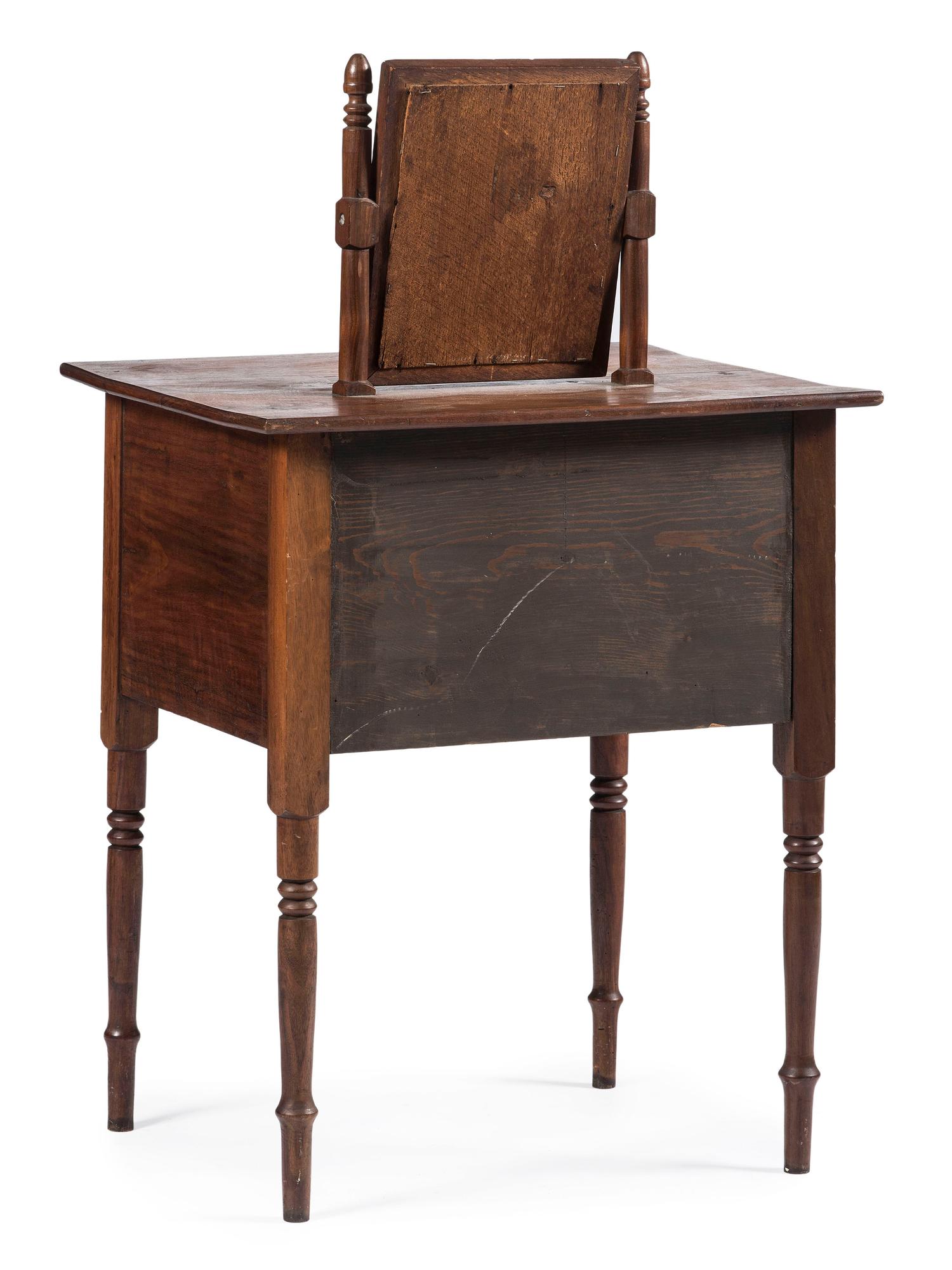 A Southern Three Drawer Walnut Shaving Stand
