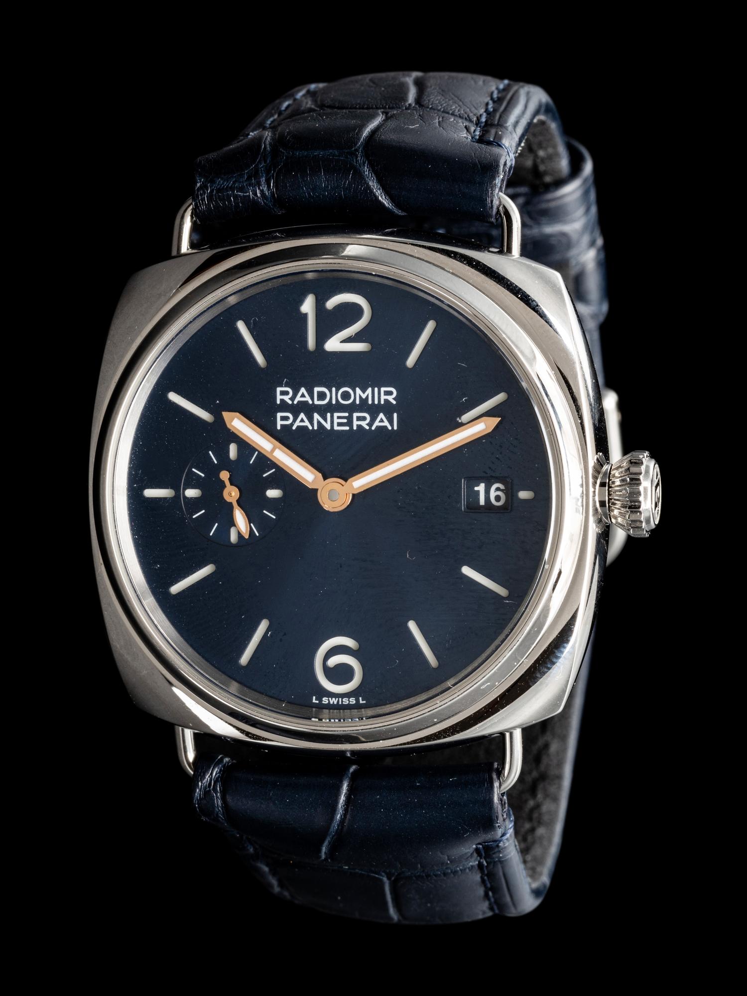 PANERAI, REF. PAM01293 STAINLESS STEEL 'RADIOMIR QUARANTA' DATE WATCH