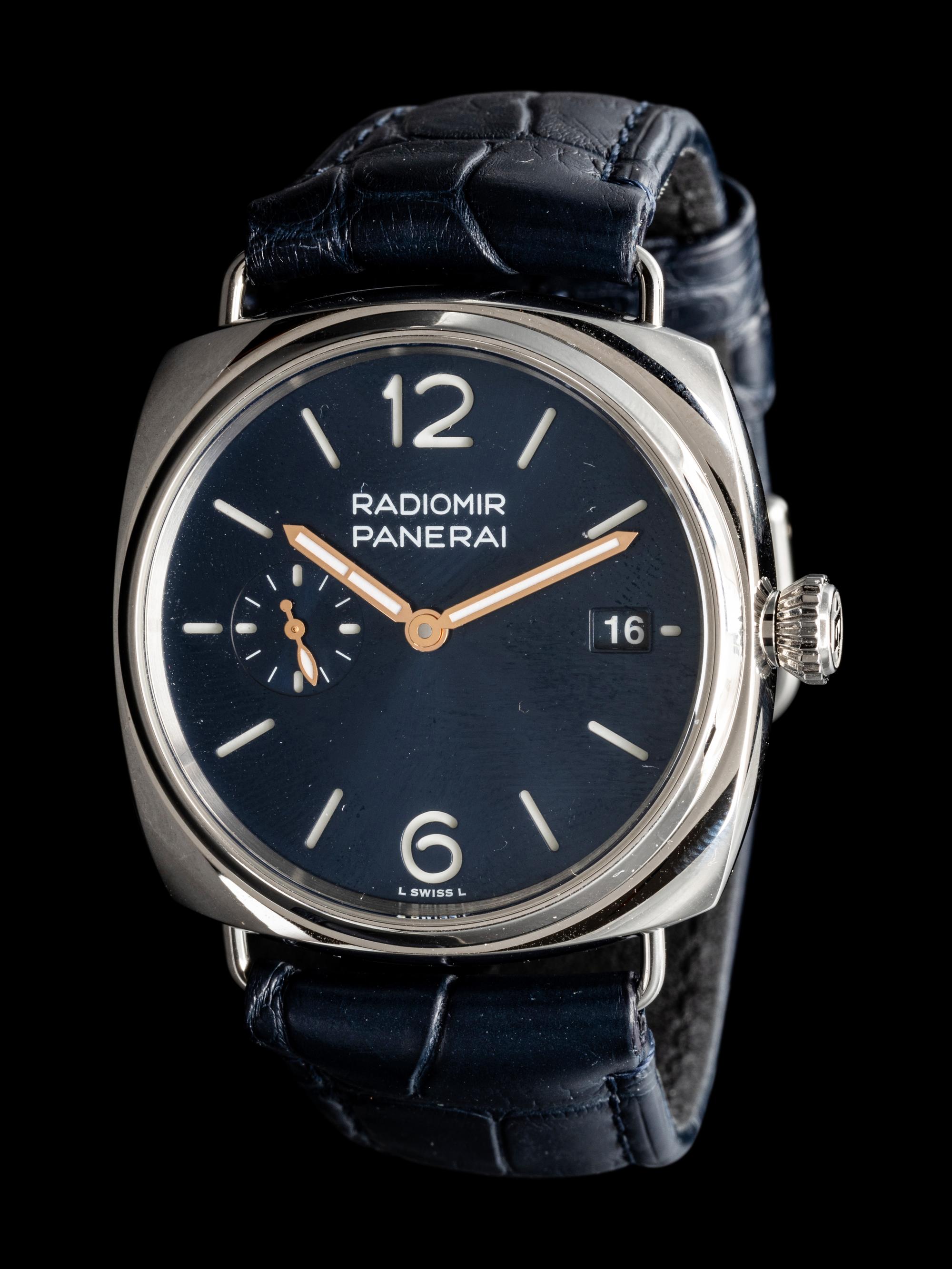 PANERAI, REF. PAM01293 STAINLESS STEEL 'RADIOMIR QUARANTA' DATE WATCH