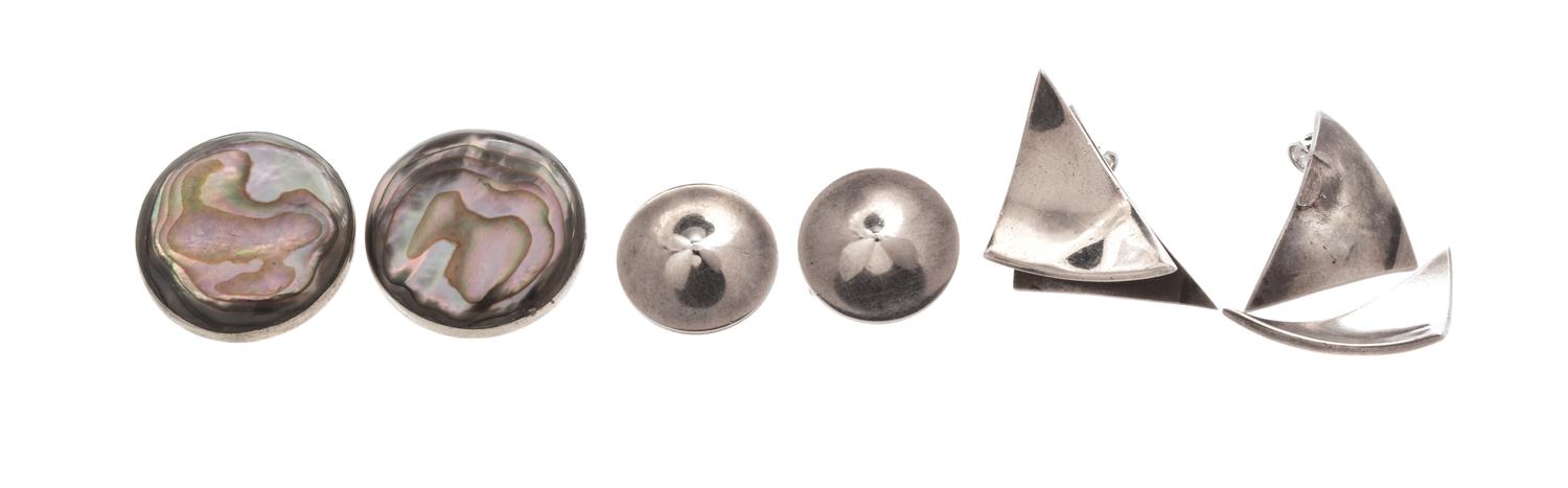 A Collection of Silver Earclips, 19.80 dwts.