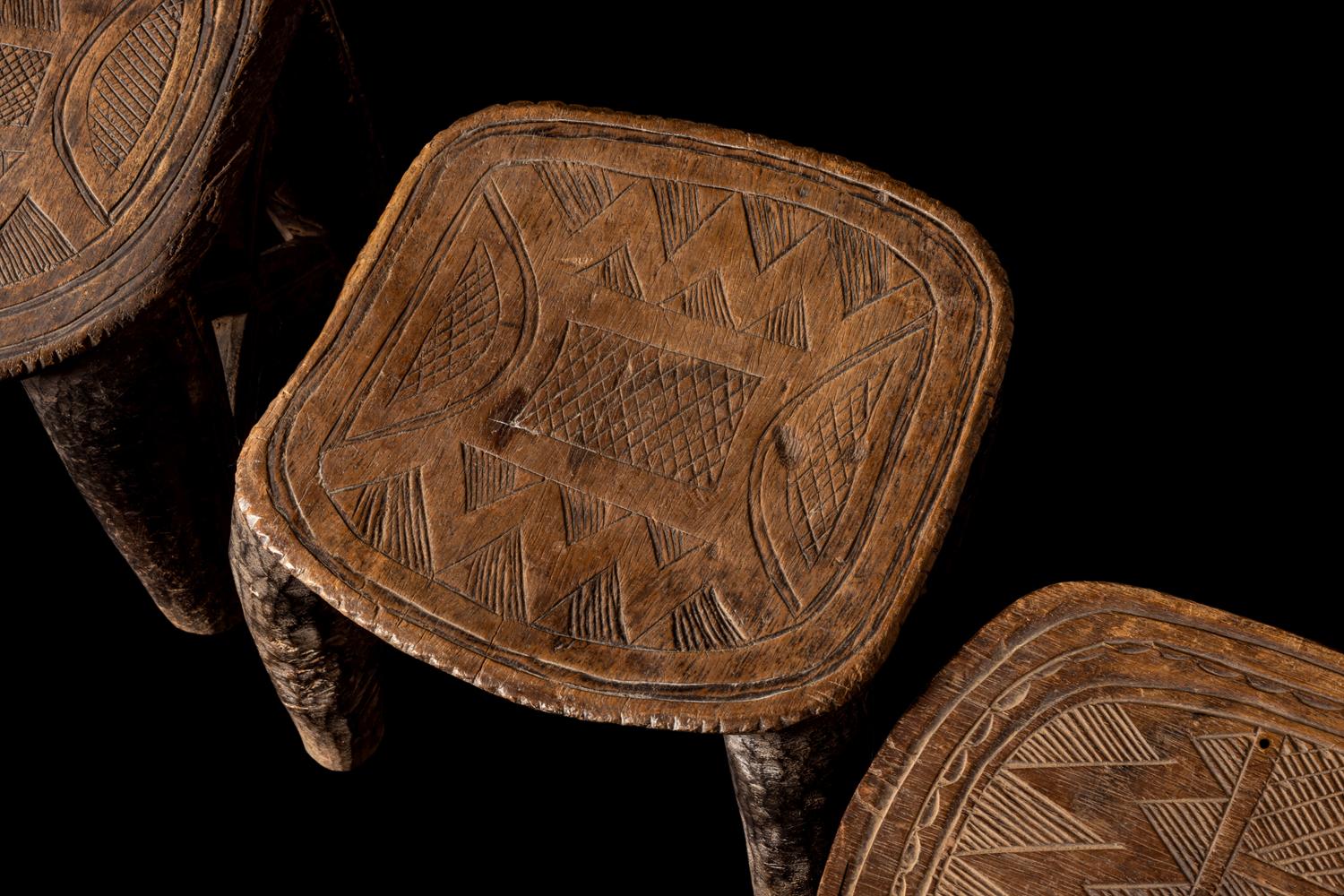 Four Nupe Wood Stools