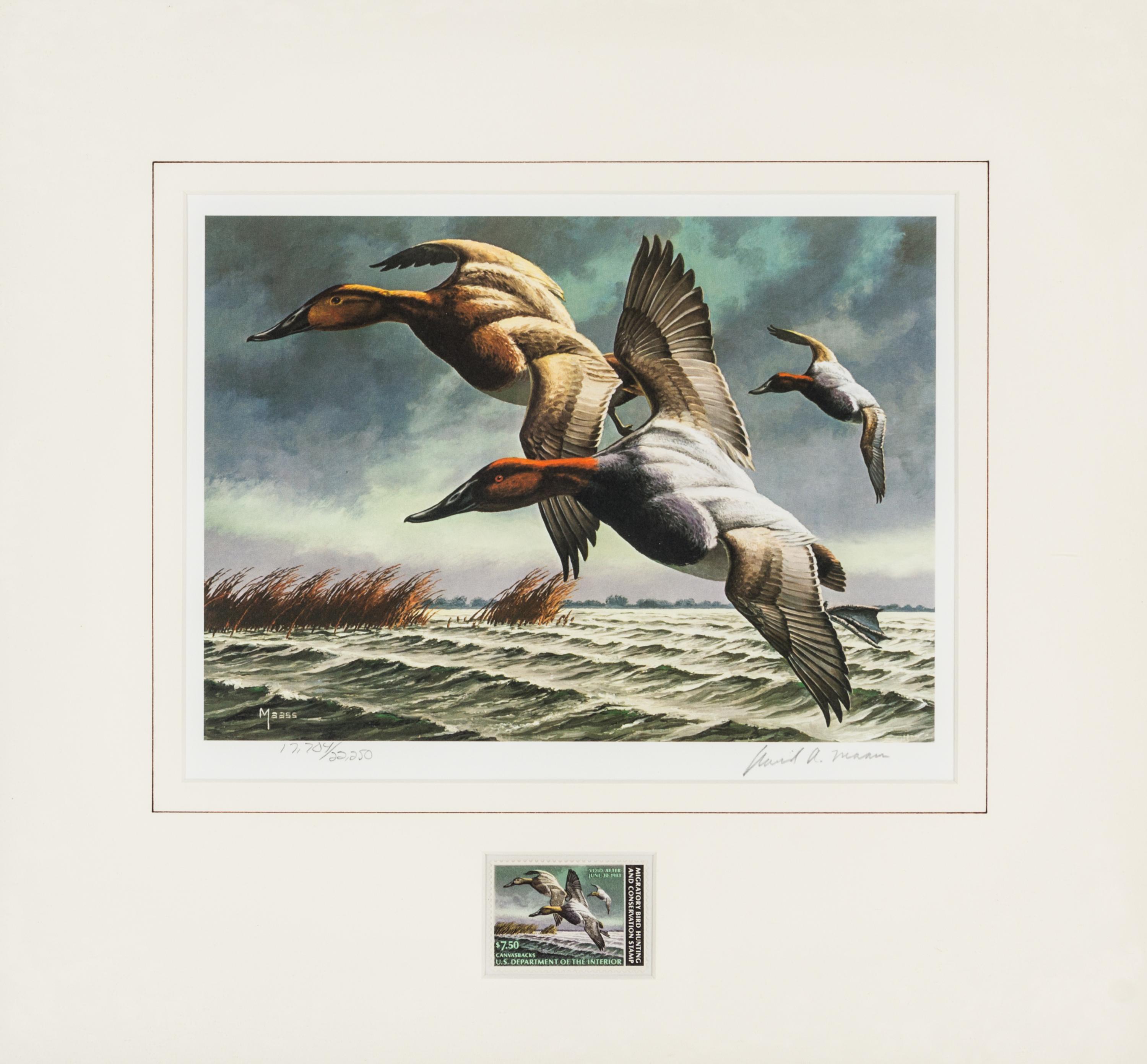(DUCK STAMPS) A collection of 12 signed lithographs with accompanying duck stamps.