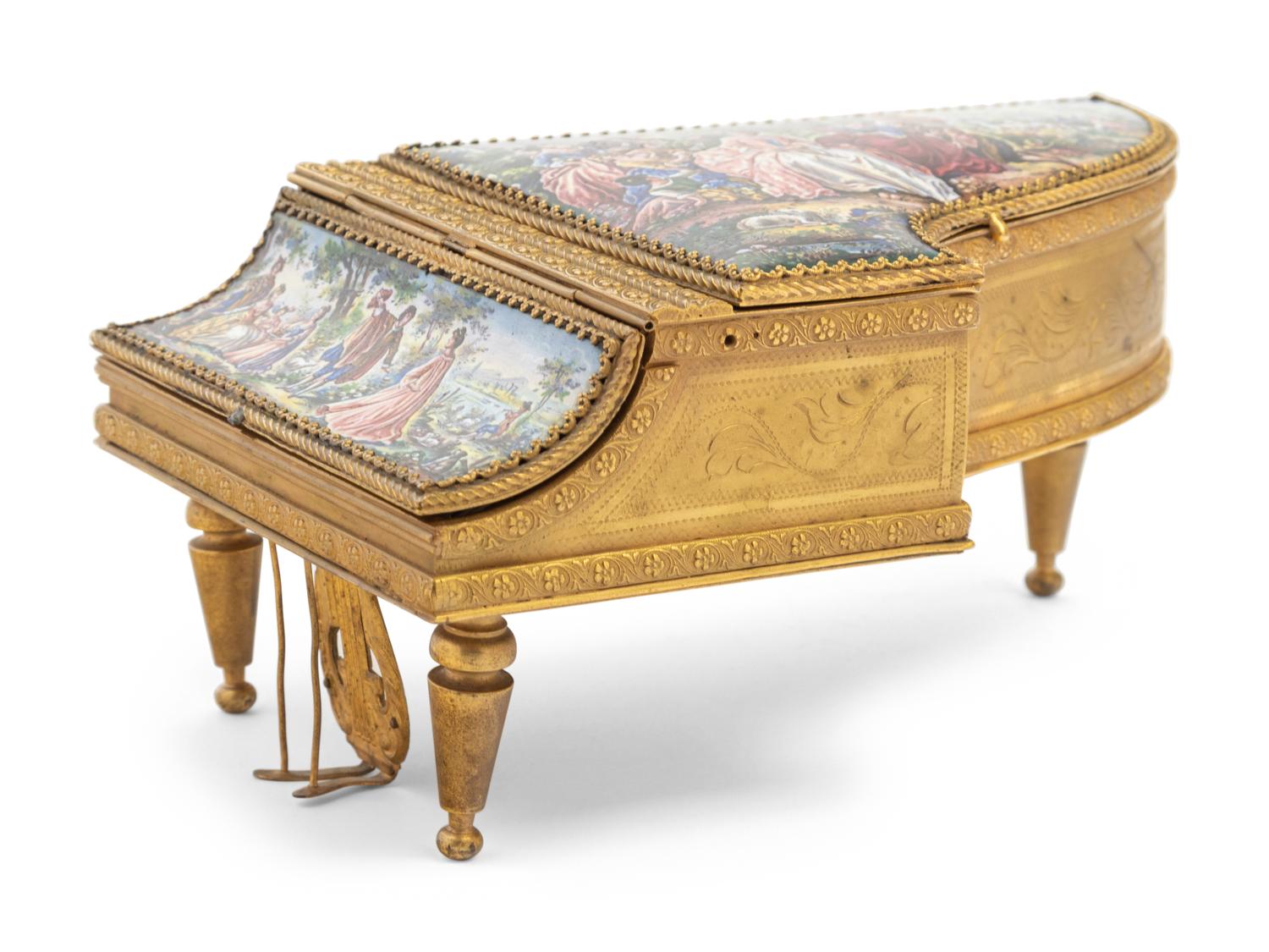 A Viennese Enamel Piano-Form Music Box