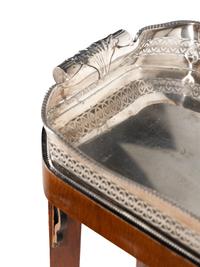 A Pair of English Silver-Plate Trays on Stands