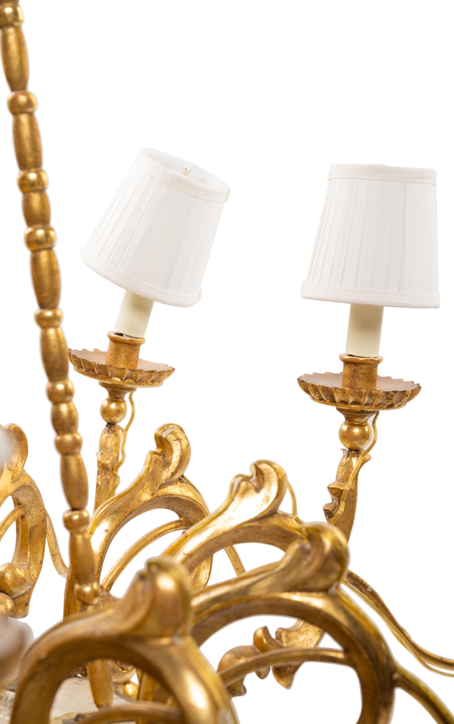 An Austrian Giltwood Twelve-Light Chandelier