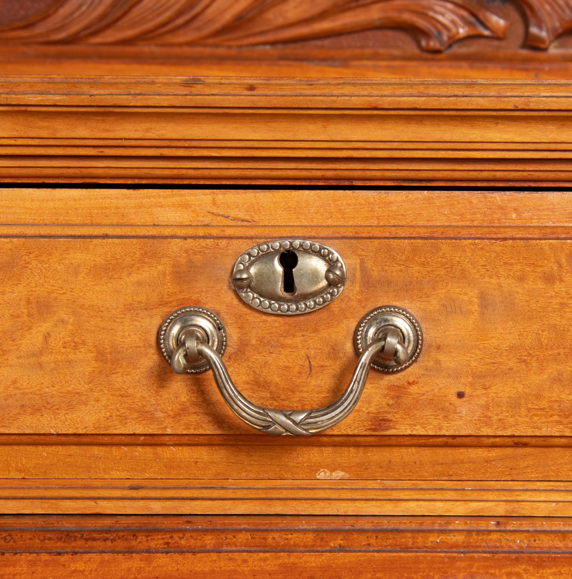 An Edwardian Satinwood Dressing Table and Mirror