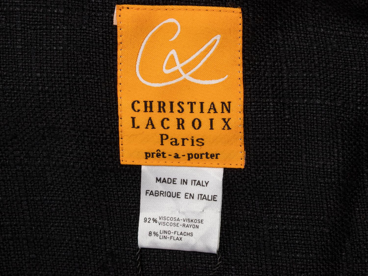 Christian Lacroix, Black Linen Jacket