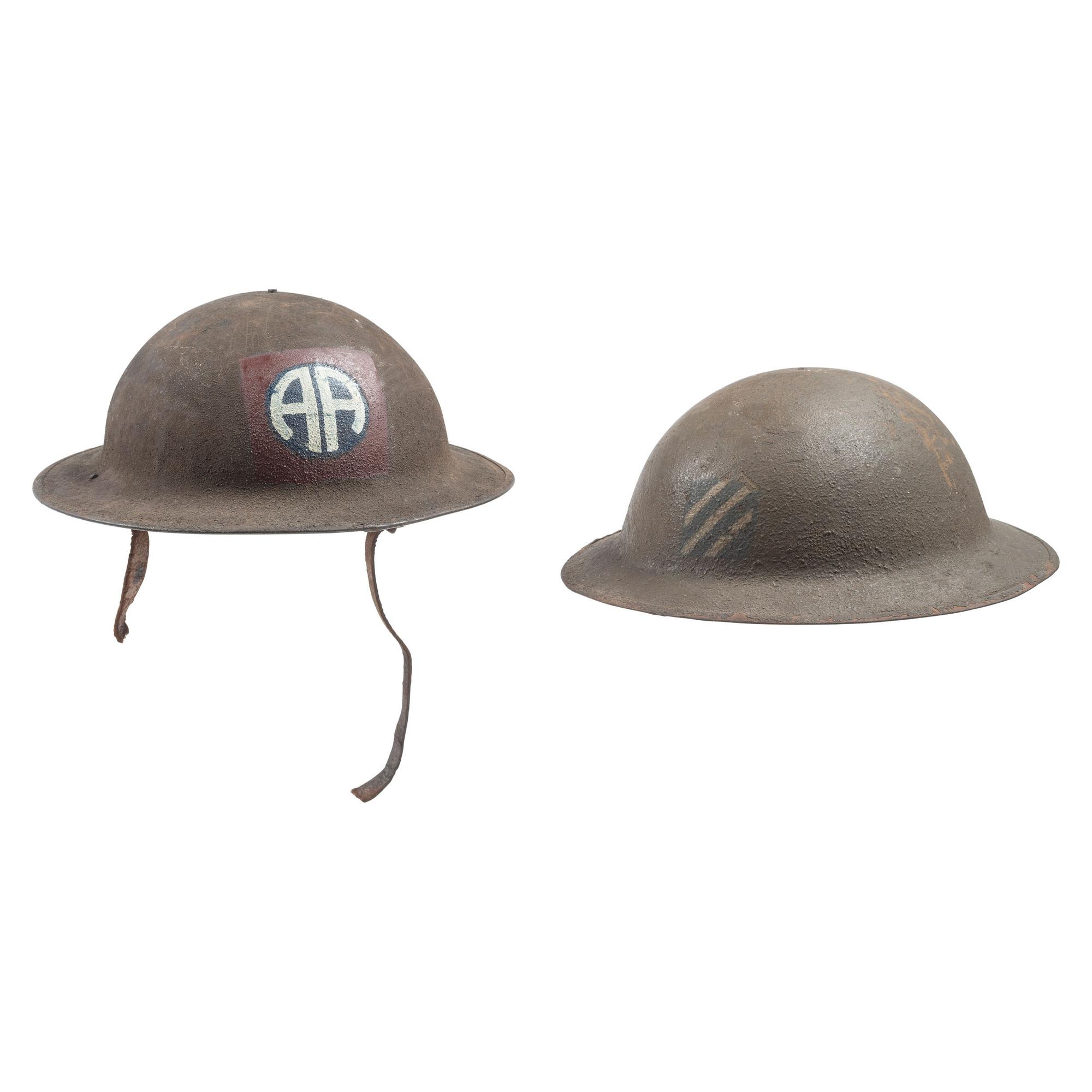 Group of Two M1917 Helmets Including 82nd Infantry Division and 3rd Infantry Division