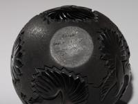 Carved Micaceous Blackware Jar, with Hummingbirds