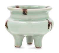 A Chinese Longquan Tobi Seiji Glazed Tripod Incense Burner