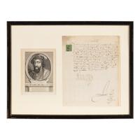 Francis I (1494-1547). Manuscript document signed ("Francoys") to Jehan Prevost, Controller, 20 October 1540.