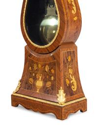 An Italian Gilt Metal Mounted Marquetry Tall Case Clock