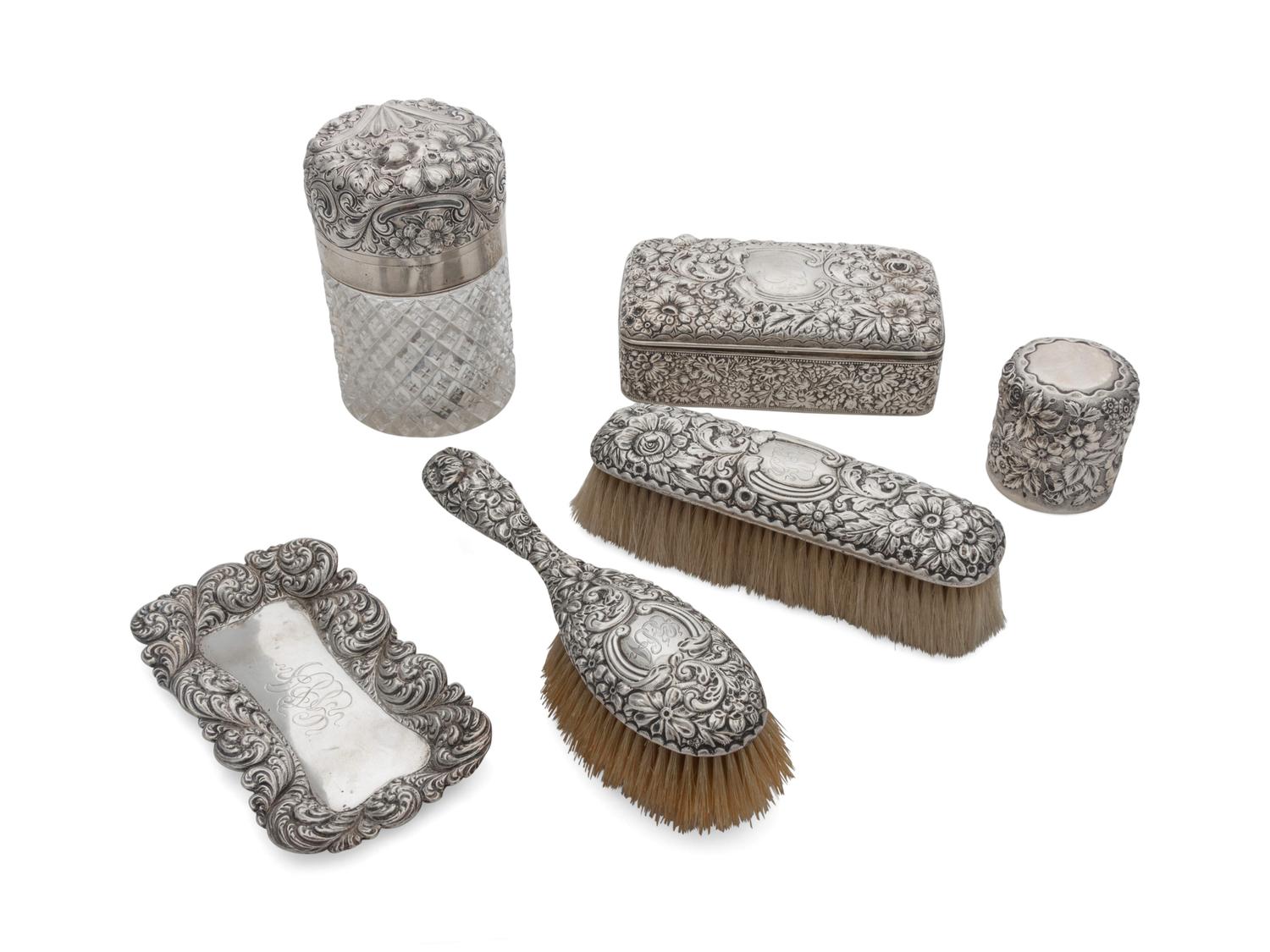 A Silver Vanity Set