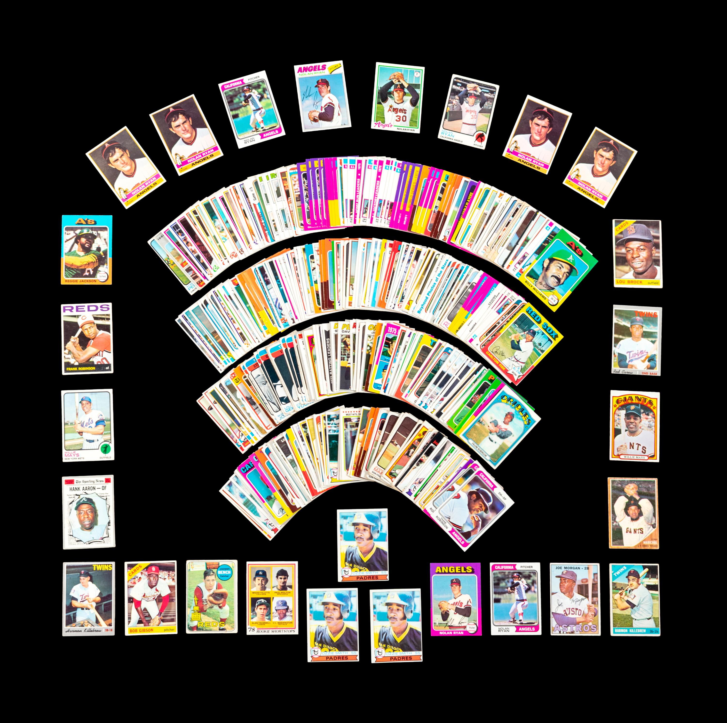 A Group of 373 Assorted 1960s and 1970s Topps Baseball Cards, Including Multiple Hall of Famers, Stars and Rookies (Including Three Ozzie Smith Rookie Cards),