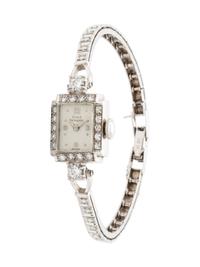 GIRARD-PERREGAUX, PLATINUM AND DIAMOND WRISTWATCH