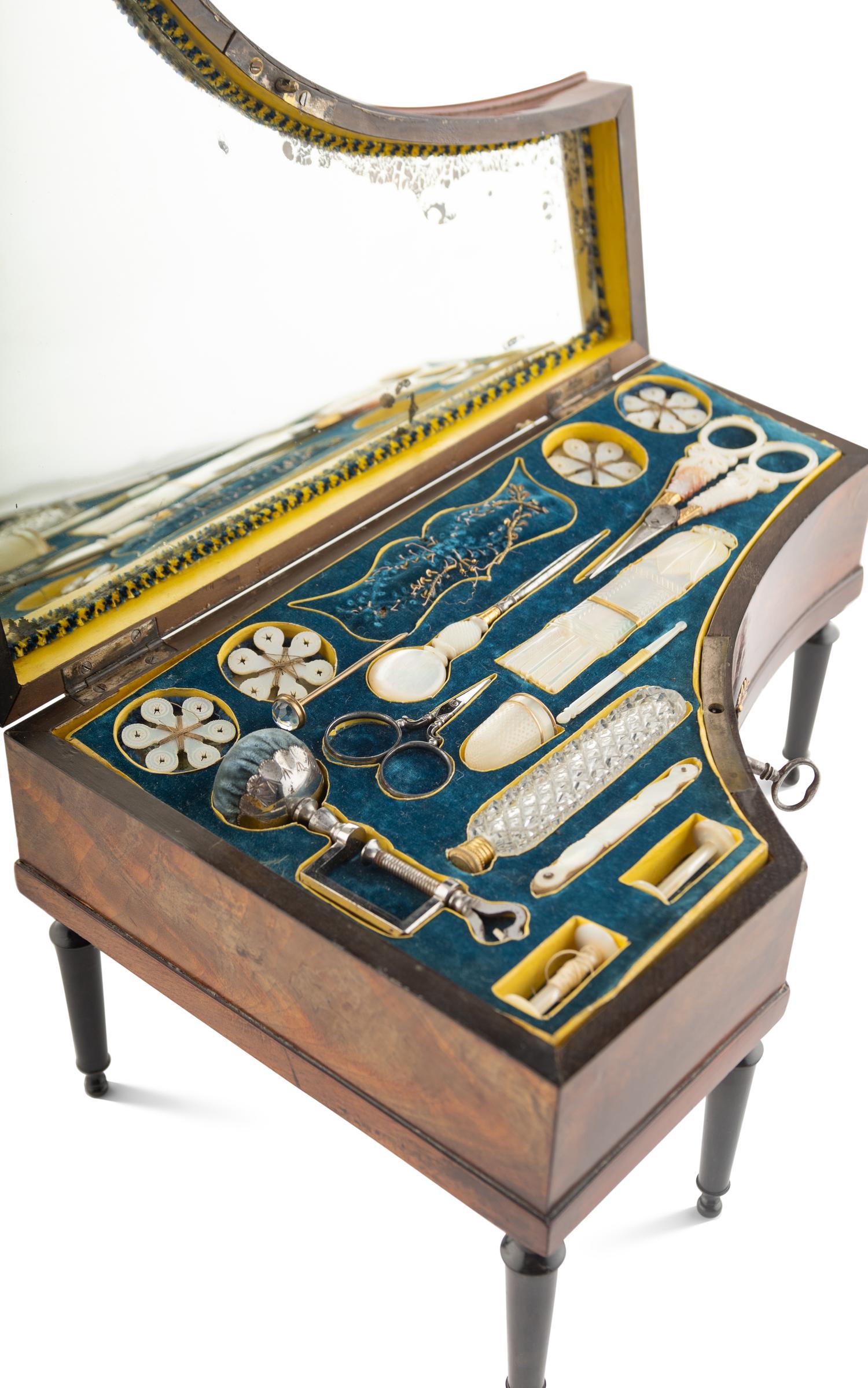 A Palais Royal Piano-Form Musical Needlework Box