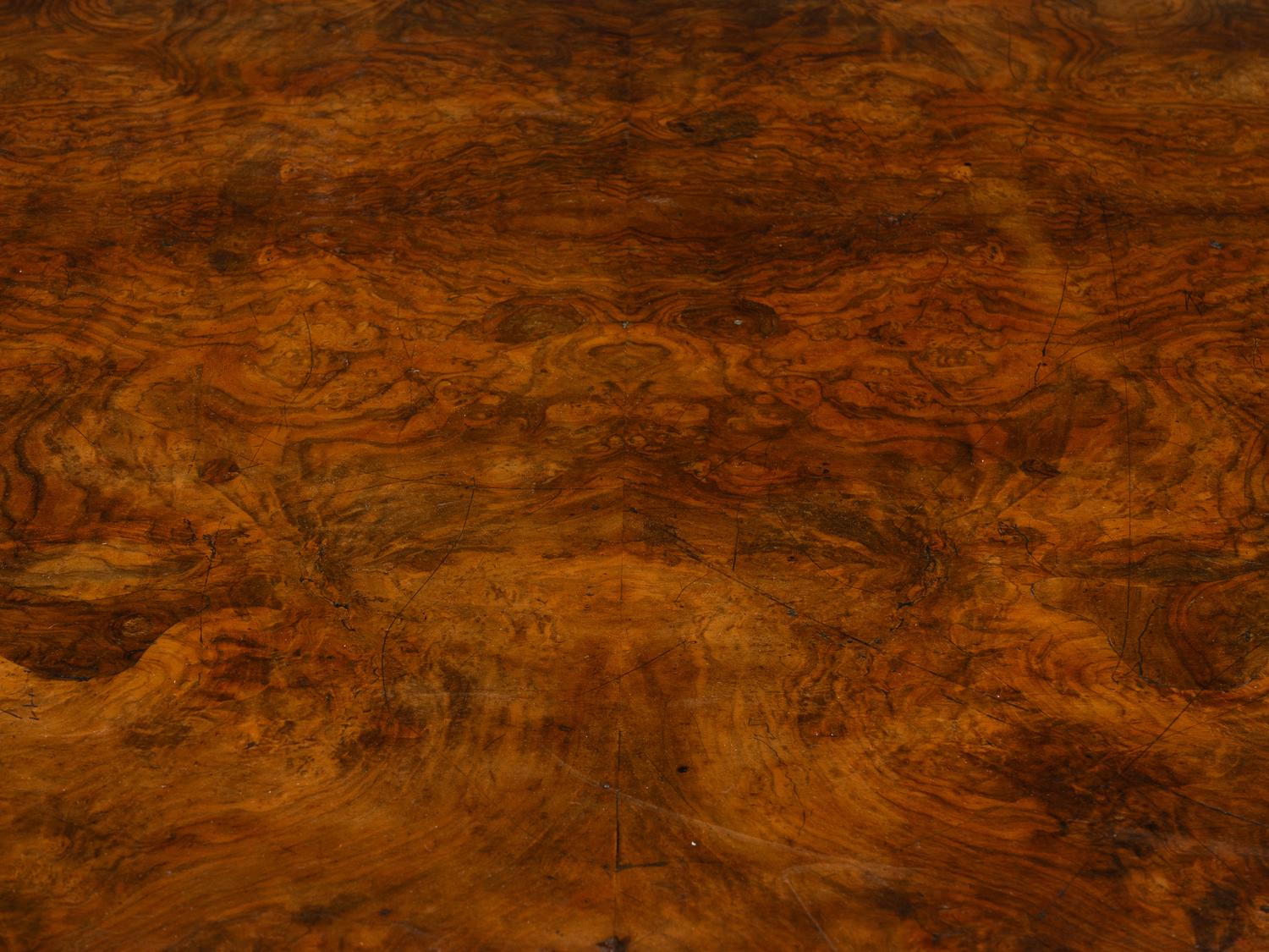 A Victorian Burl Walnut Flip-Top Table