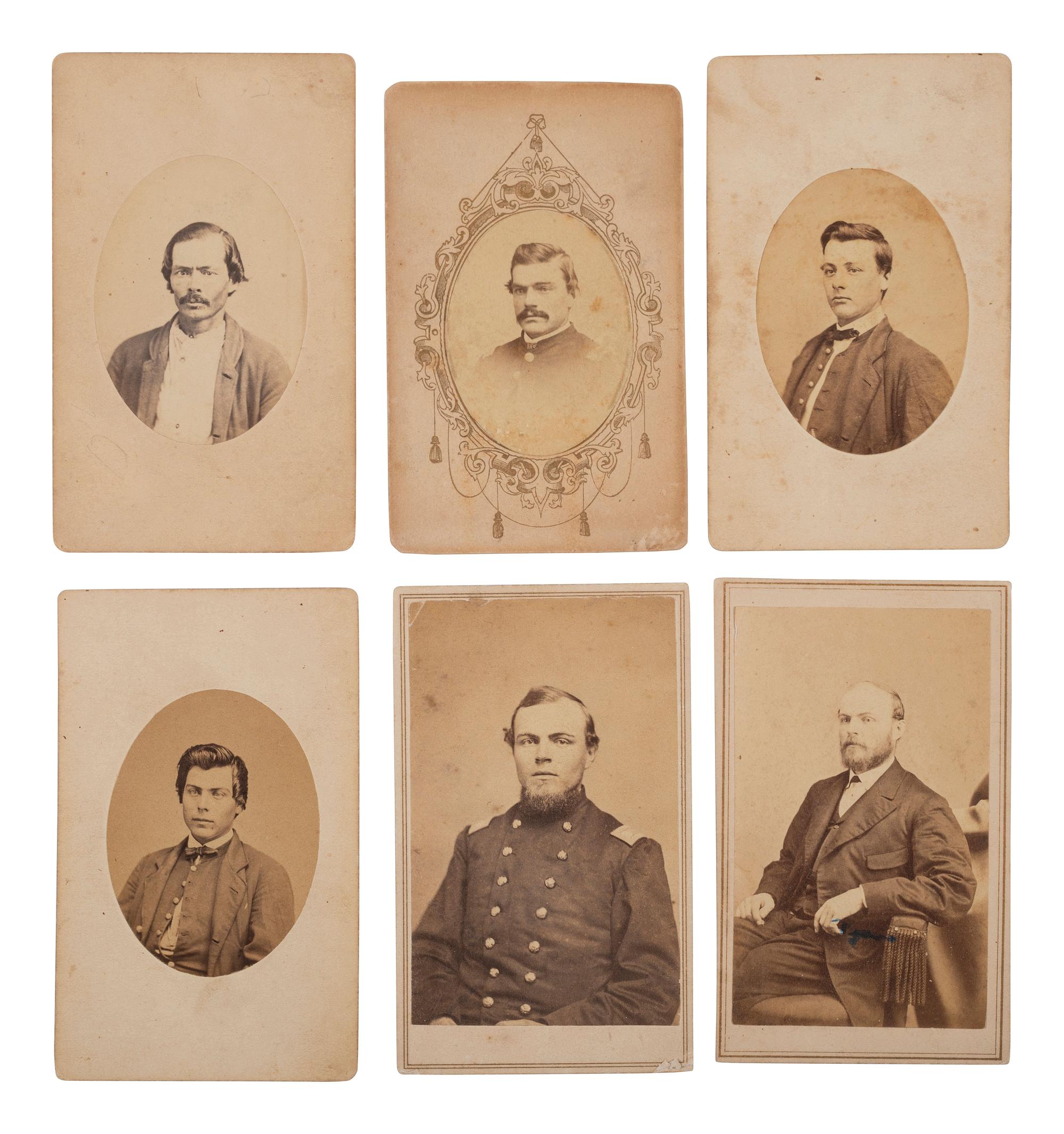 [CIVIL WAR]. A group of 11 CDVs of Illinois soldiers, many identified.