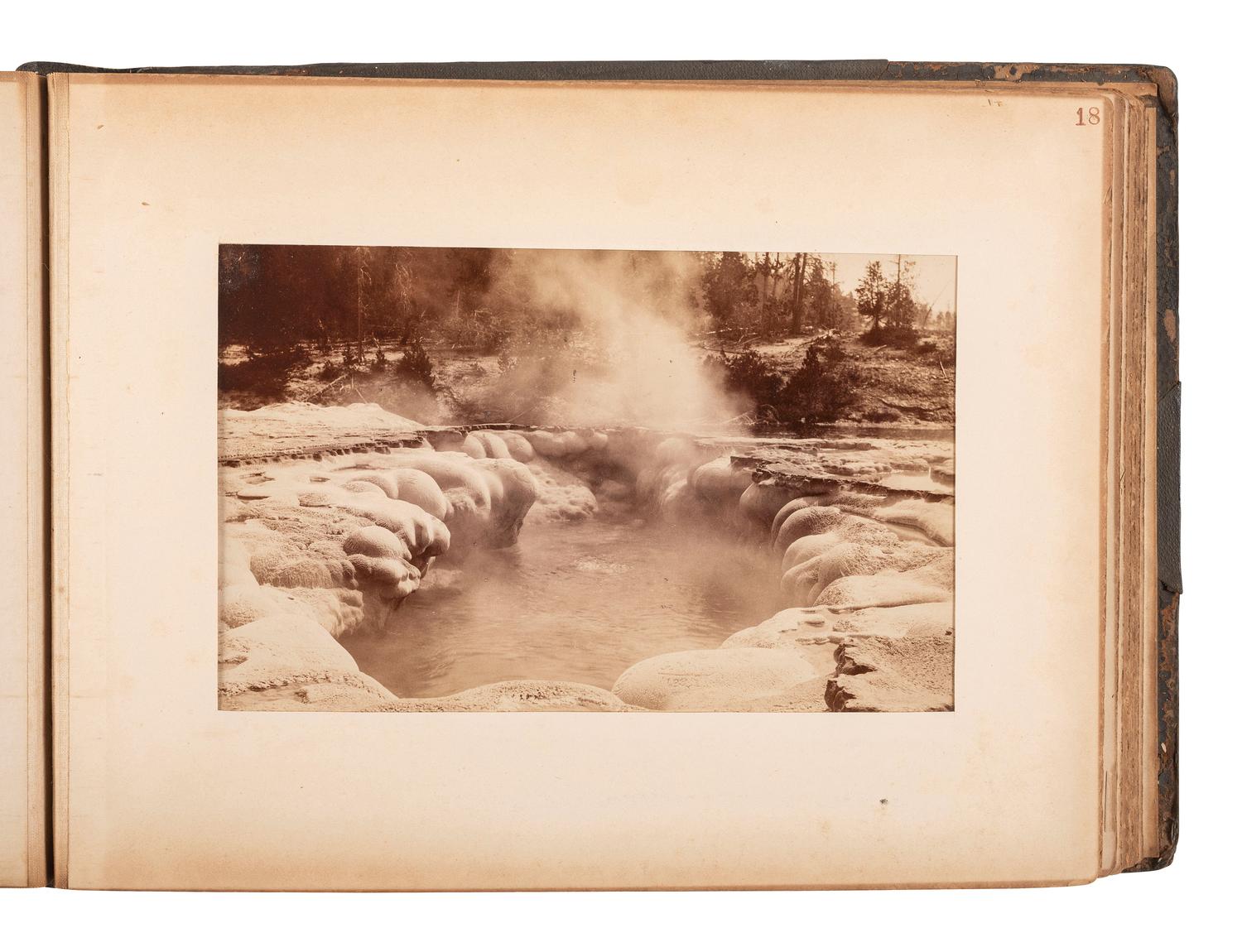 [WESTERN AMERICANA]. HAYNES, F. Jay (1853-1921), photographer. Album containing 24 photographs of Yellowstone National Park. St. Paul, MN.