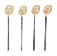 A Group of Petrossian Gold- and Silver-Plate Pierced Caviar Spoons
