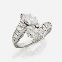 A diamond and platinum ring