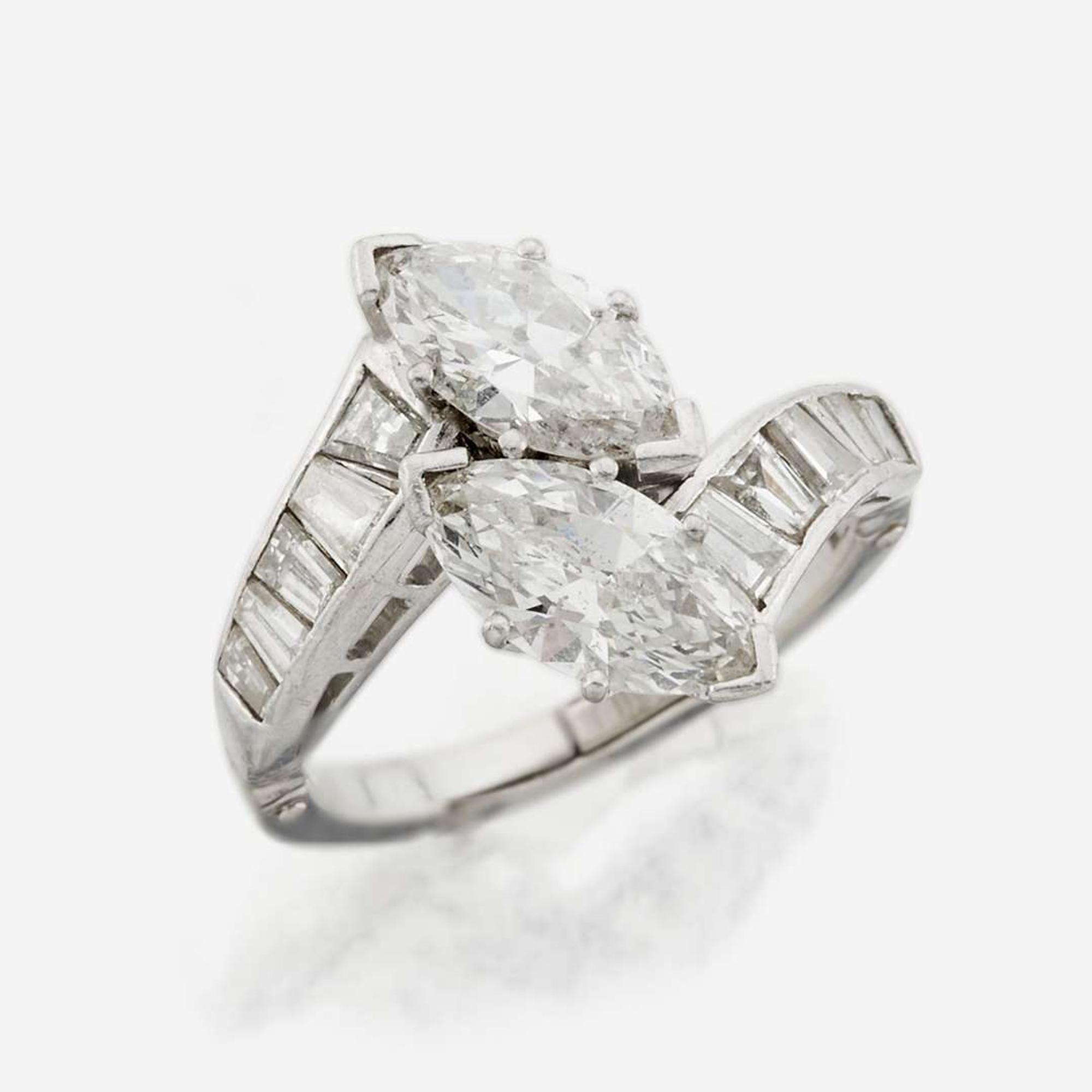 A diamond and platinum ring
