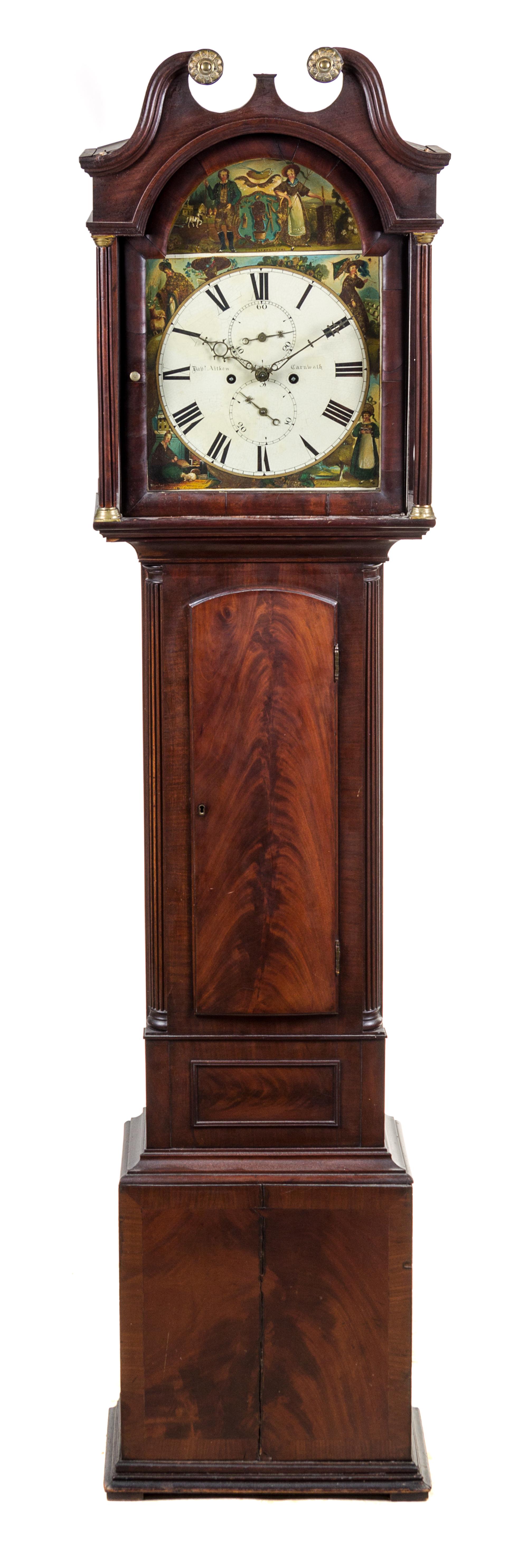A Scottish Mahogany Tall Case Clock — DAVID AITKEN, CARNWATH, FIRST HALF 19TH CENTURY