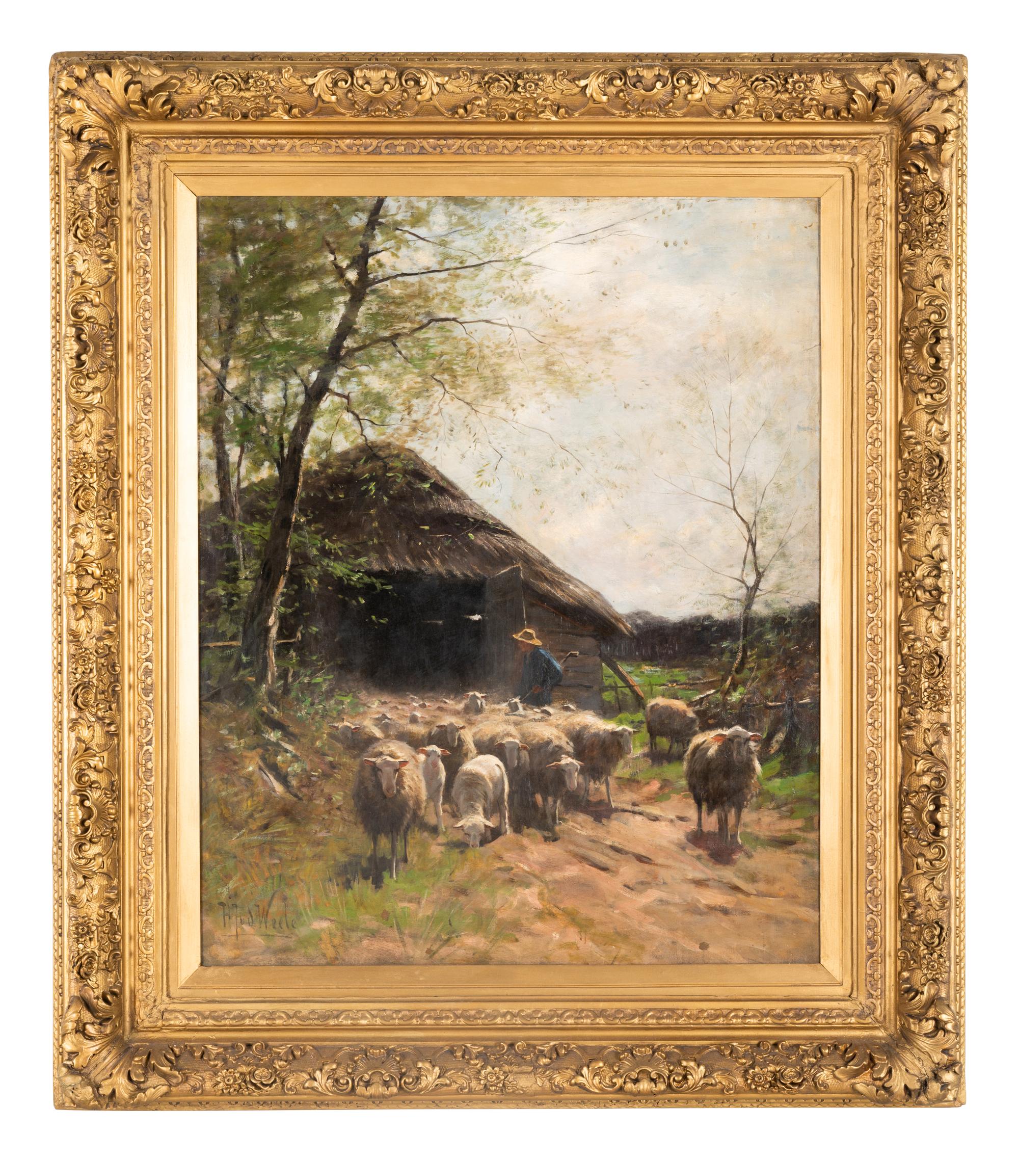 Rural Landscape with a Shepherd and Sheep