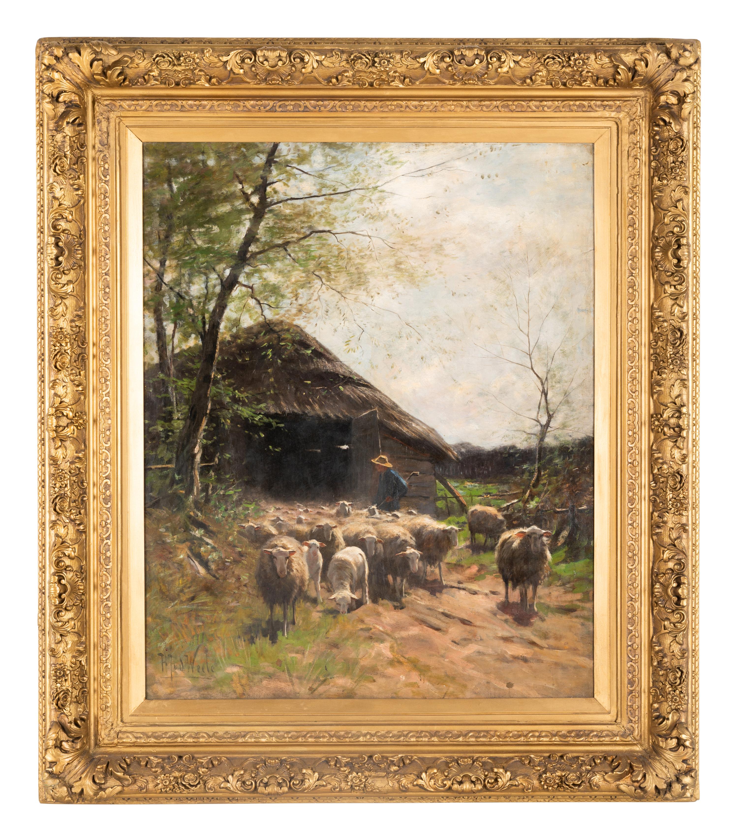 Rural Landscape with a Shepherd and Sheep