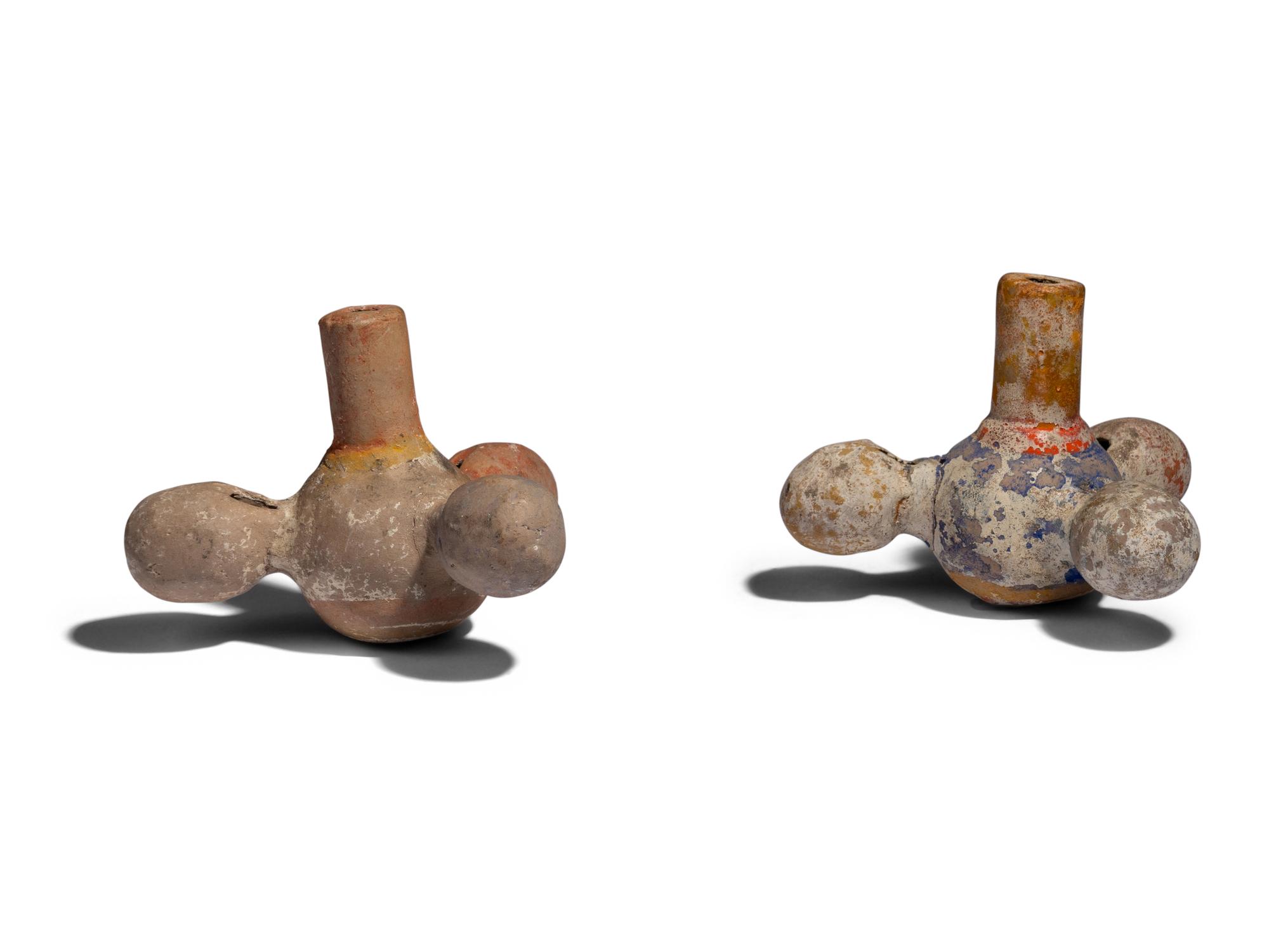 A Canosan Terracotta Bird and Two Whistles