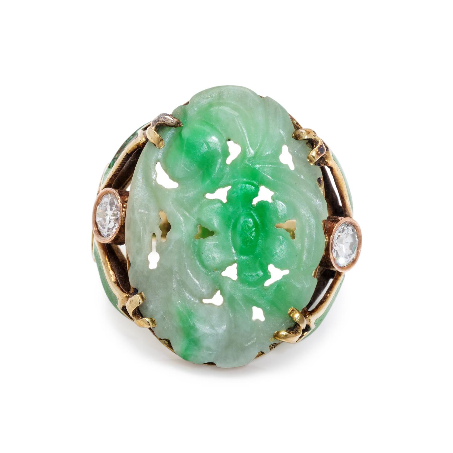 JADE AND DIAMOND RING
