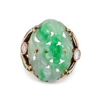 JADE AND DIAMOND RING