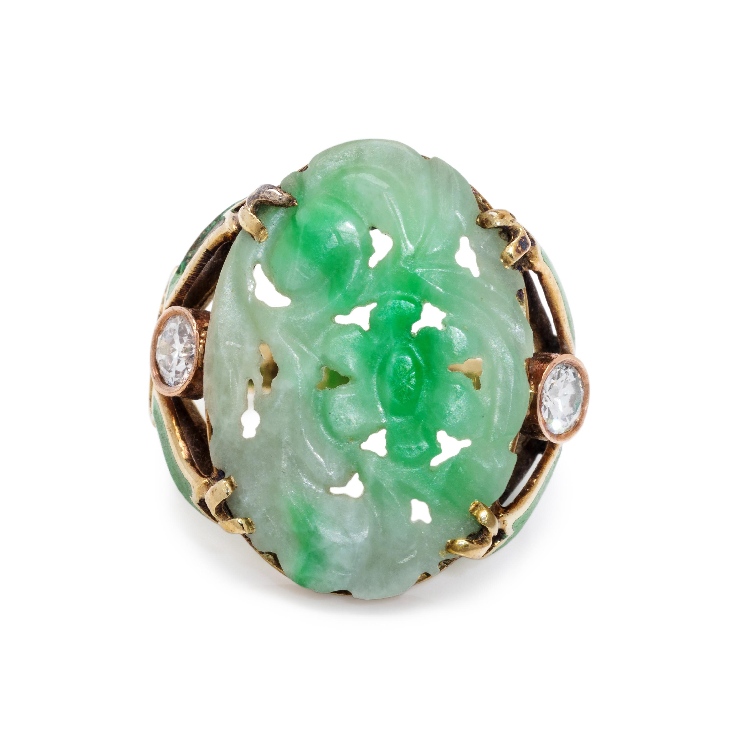 JADE AND DIAMOND RING