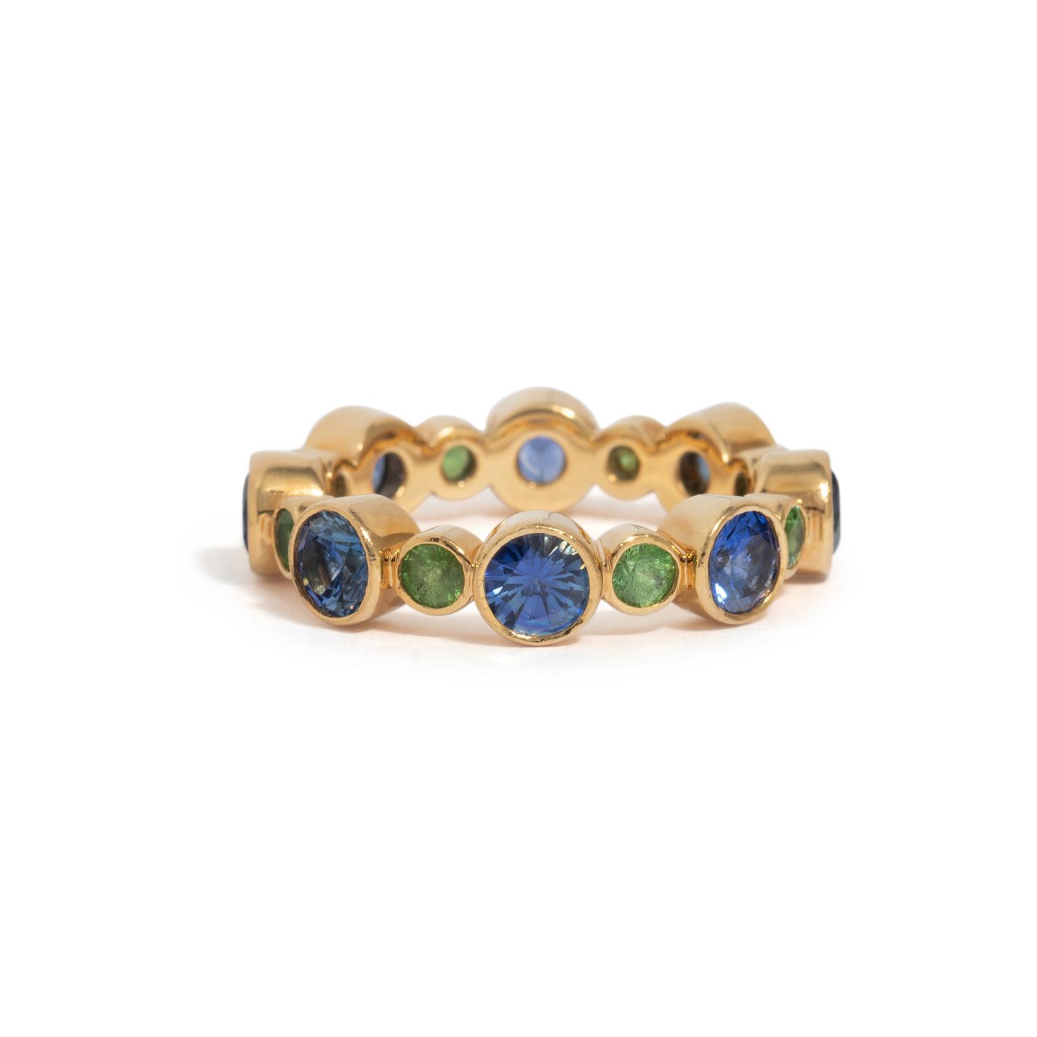 SAPPHIRE AND GREEN GARNET BAND