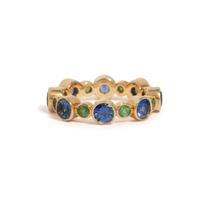 SAPPHIRE AND GREEN GARNET BAND