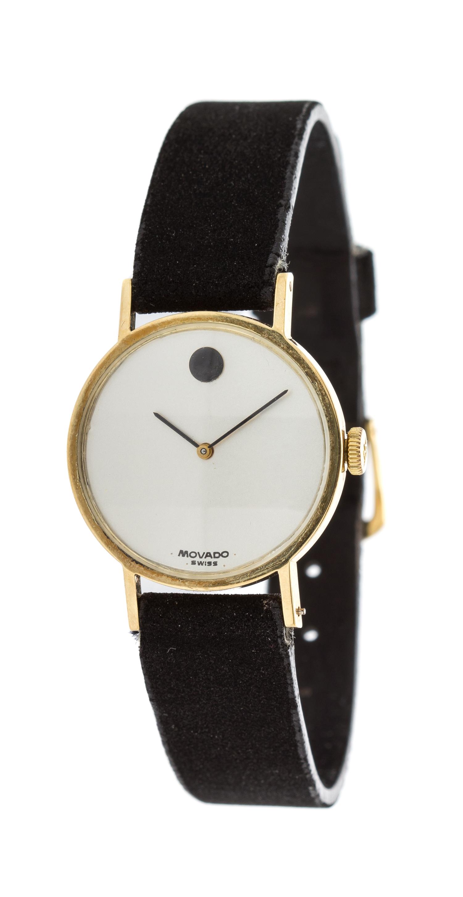 A 14 Karat Yellow Gold Museum Wristwatch, Movado,