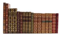 (BINDINGS, POETRY) A group of 17 leather bound volumes of poetry.