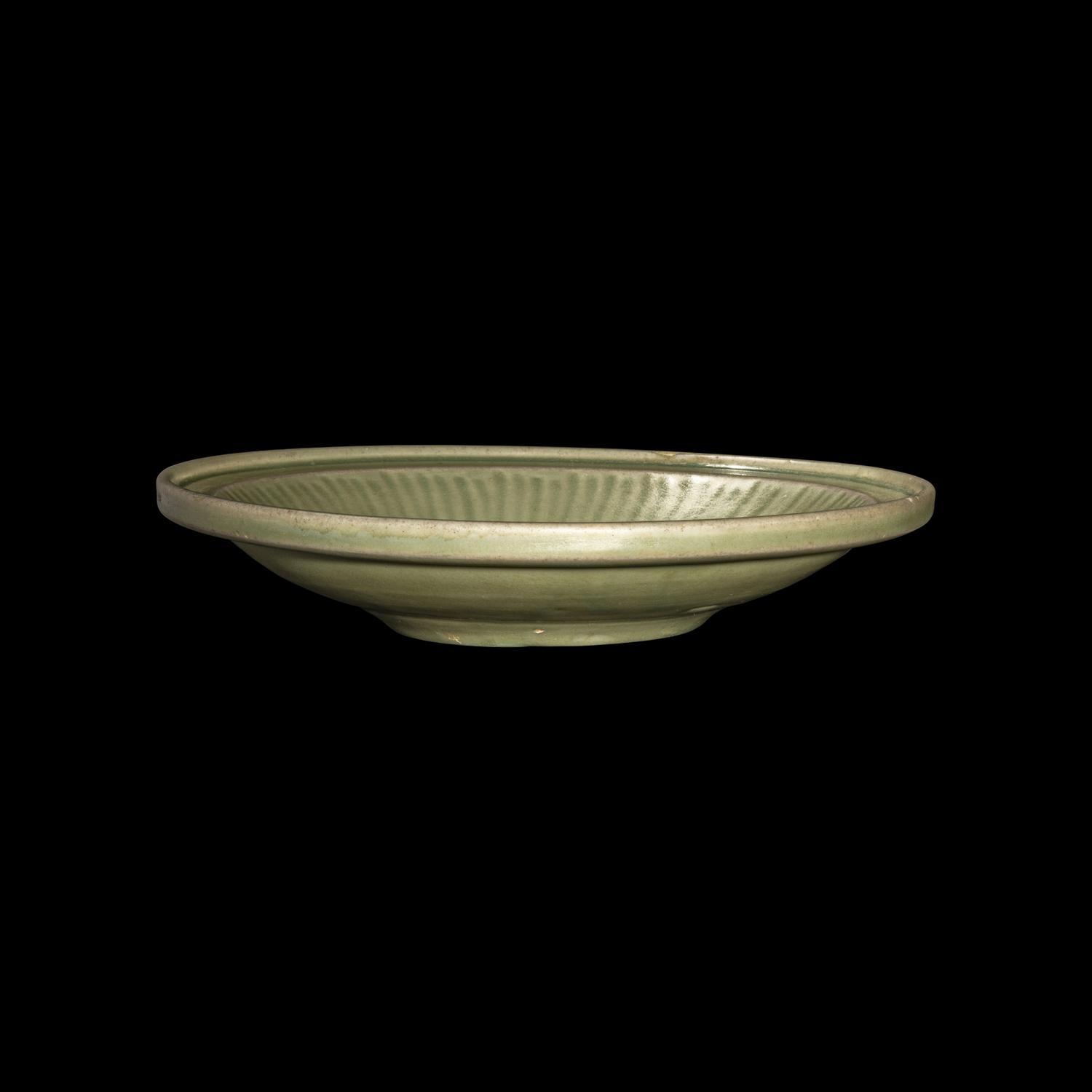A Chinese Longquan Celadon Porcelain 'Peony' Charger, Ming Dynasty 明 龍泉窯刻牡丹紋大盤