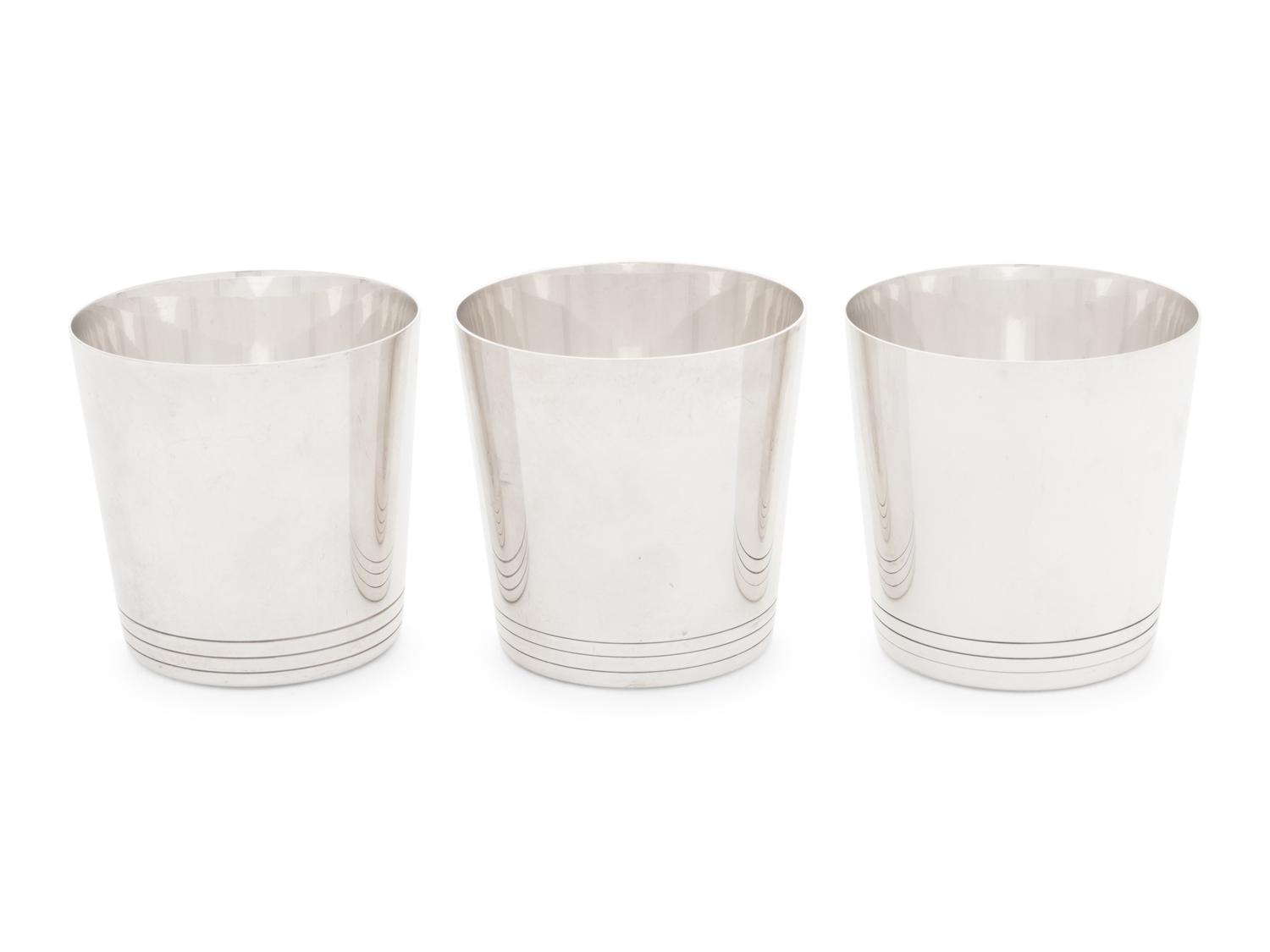 Three Tiffany and Co. Silver Tumblers