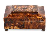A Regency Tortoise Shell Jewelry Box