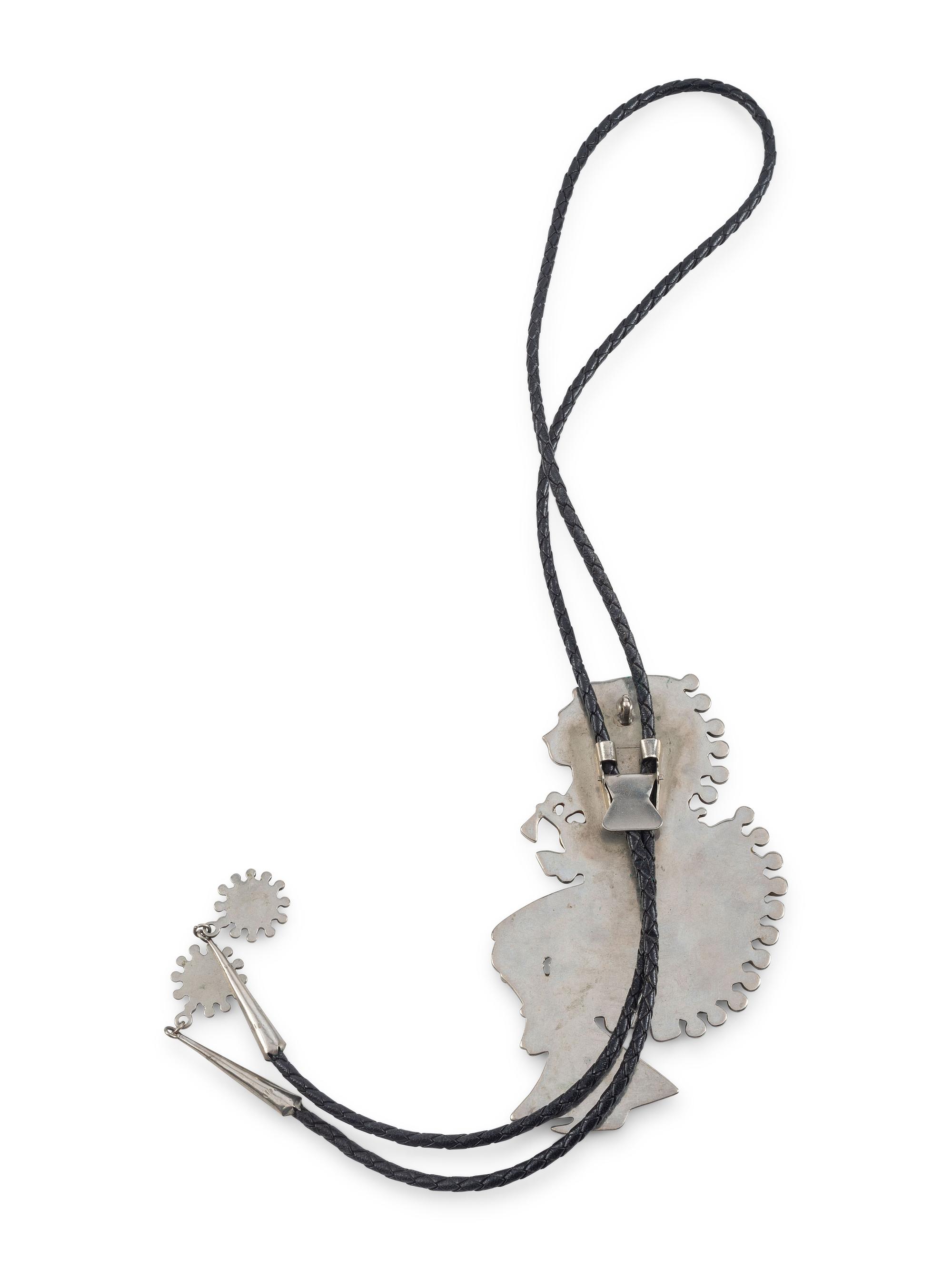 Zuni Silver and Mosaic Inlay Fancy Dancer Bolo Tie