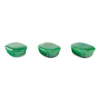 Three Green Glazed Covered Boxes