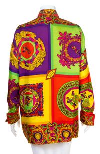 A Gianni Versace Silk Atelier Print Shirt, Size 42.