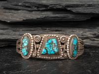 Navajo Silver and Turquoise Cuff Bracelet