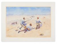 Richard Lorenz (American, 1858-1915) Protecting the Herd…