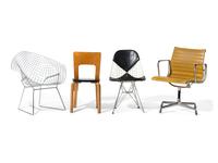 A Group of Four Mid-Century Chairs