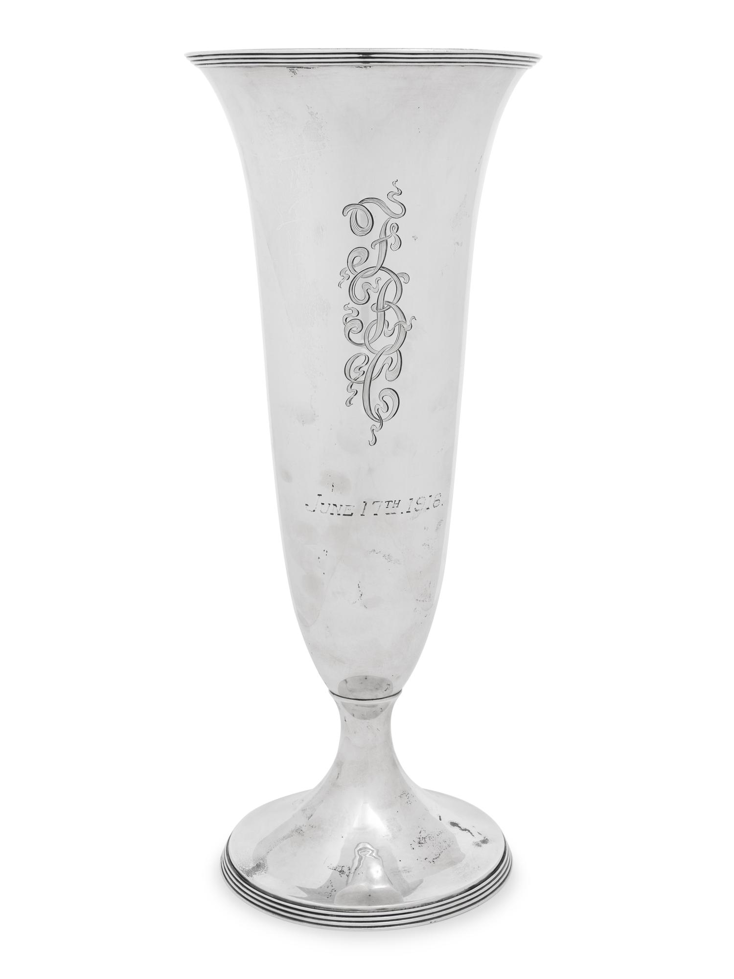 A Large American Silver Vase