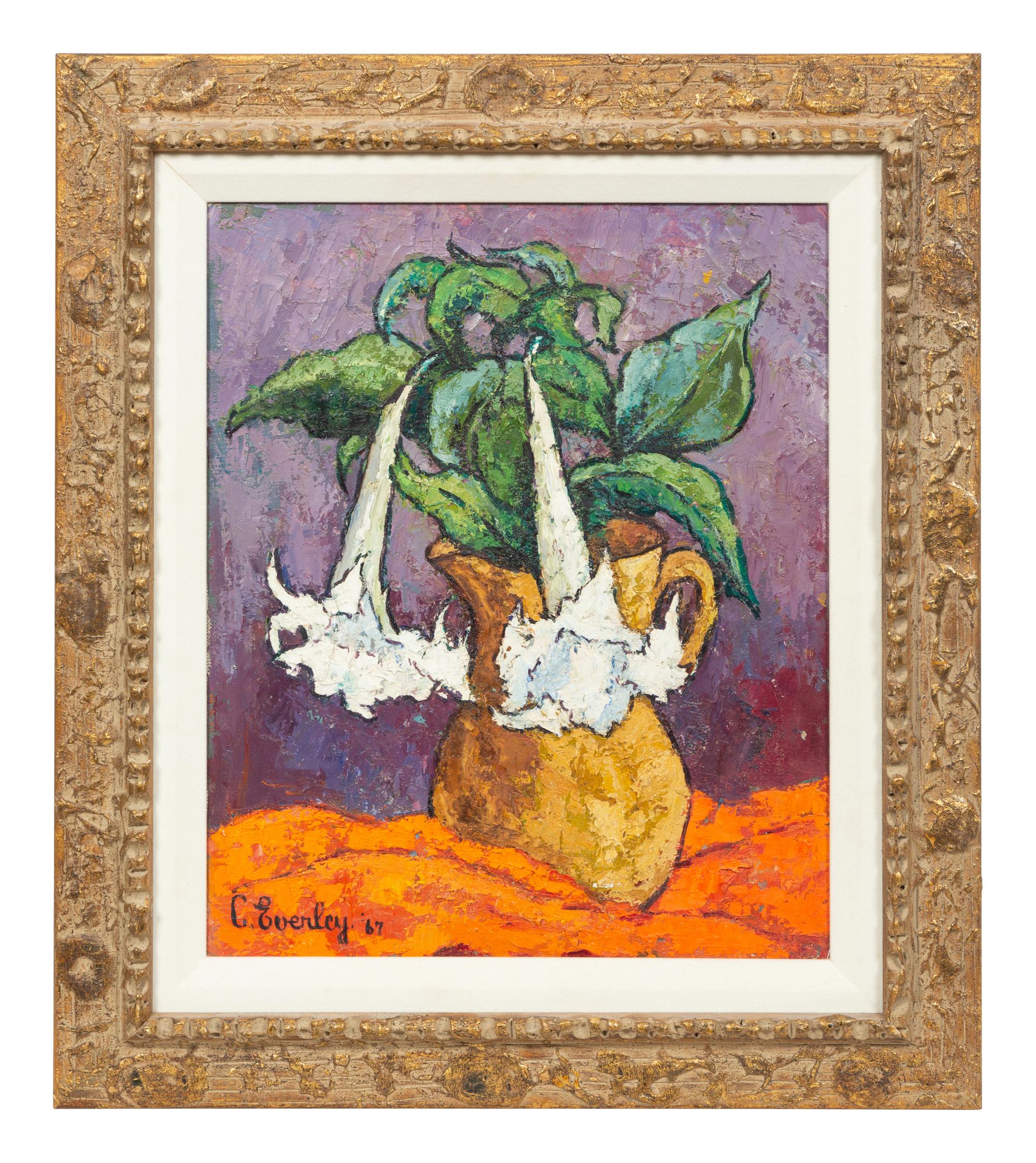 Urn with Petunias and Pansies , 1971, and Datura en Pichet , 1967 (two works)