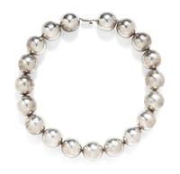 A Sterling Silver Bead Necklace, Taxco,