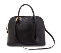 An Hermes Black Leather 37cm Bolide Handbag, 15" x 11" x 5".